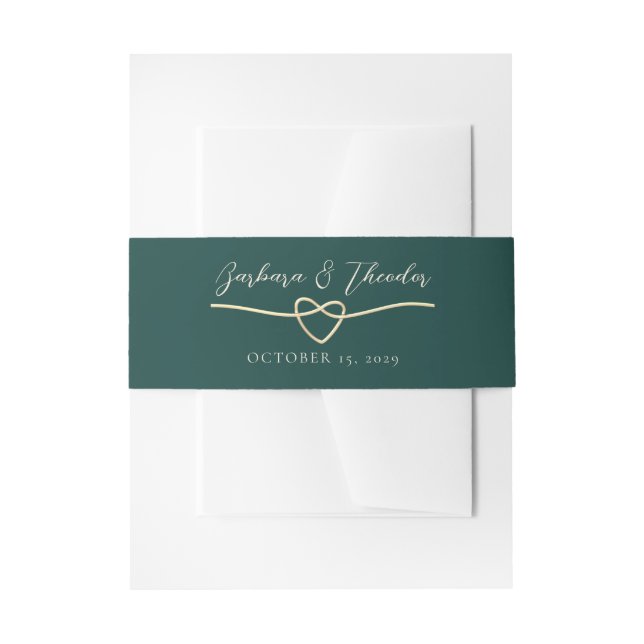 Bandeau De Faire-part Mariage Vert Émeraude Chic (Devant example)