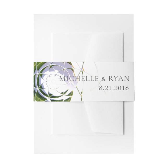 Bandeau De Faire-part Mariage vert Feuille d'olive Abstrait moderne (Devant example)