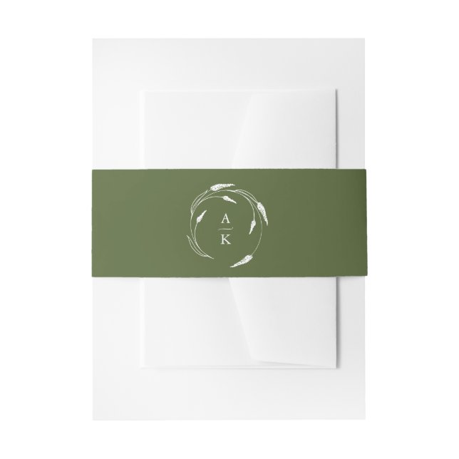 Bandeau De Faire-part Mariage Vert Monogramme (Devant example)