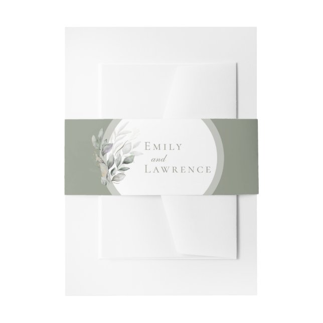 Bandeau De Faire-part Mariage Vert Sauge Eucalyptus  (Devant example)