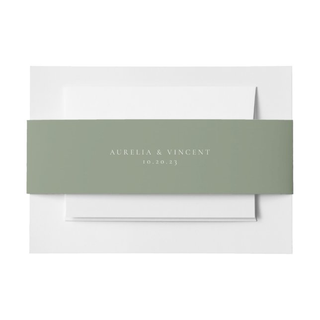 Bandeau De Faire-part Mariage vert Solid Sage (Devant Example)