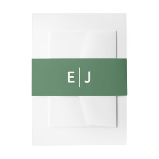 Bandeau De Faire-part Mariage vert solide