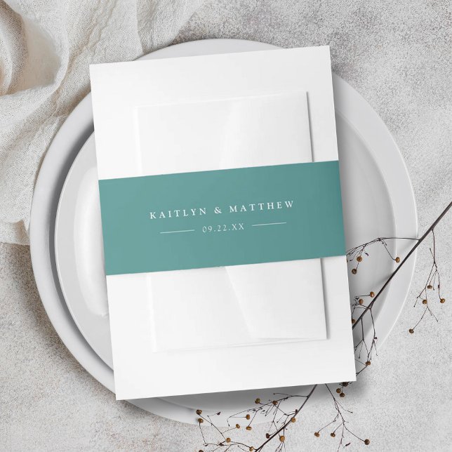 Bandeau De Faire-part Mariage vert Turquoise simple et moderne (Créateur téléchargé)