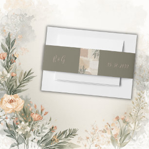Bandeau De Faire-part mariage vintage boho chic verdure