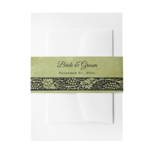 Bandeau De Faire-part Mariage Vintage, Feuilles de Vigne Victoriennes