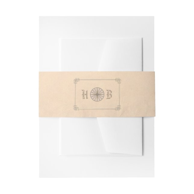 Bandeau De Faire-part Mariage Vintage voyage Compass (Devant example)