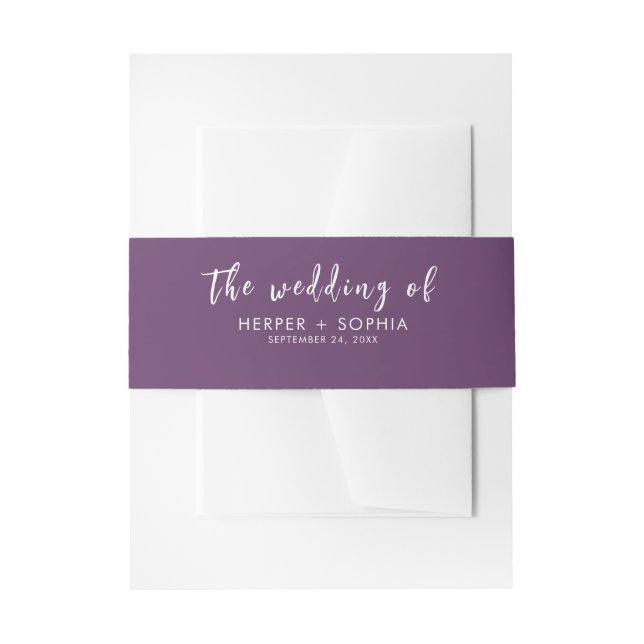 Bandeau De Faire-part Mariage violet Aquarelle moderne (Devant example)