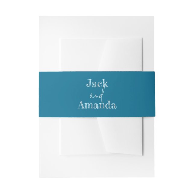 Bandeau De Faire-part Marine Blue Wedding Invitations Belly Bands (Devant example)