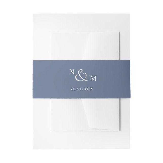 Bandeau De Faire-part Marine Monogramme Moderne Simple Mariage (Devant example)