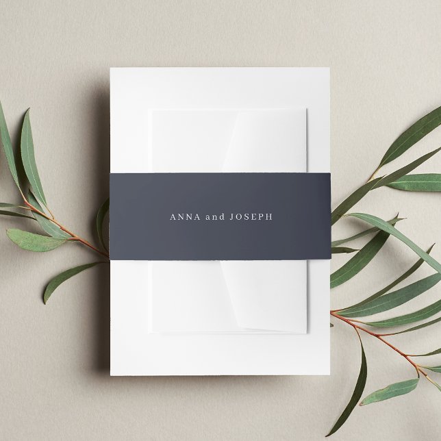 Bandeau De Faire-part Marine | Simple Mariage personnalisé couleur solid (Créateur téléchargé)