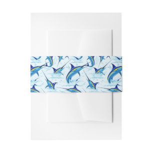 Bandeau De Faire-part Marlin Bleu Jaillissant de l'Océan