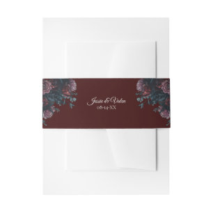 Bandeau De Faire-part Maroon foncé Mauve Gothique Mariage élégant