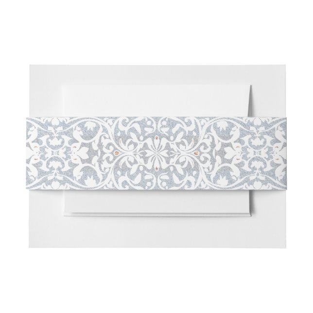 Bandeau De Faire-part Medieval Fantasy Frame Blue Gold Etching Wedding (Devant Example)