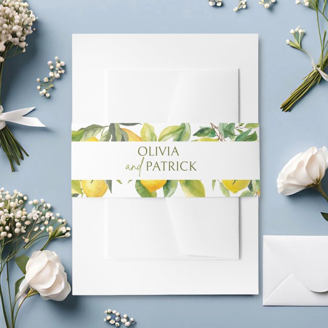 Bandeau De Faire-part Mediterranean Italy Greece Lemon Vibrant Wedding (Créateur téléchargé)