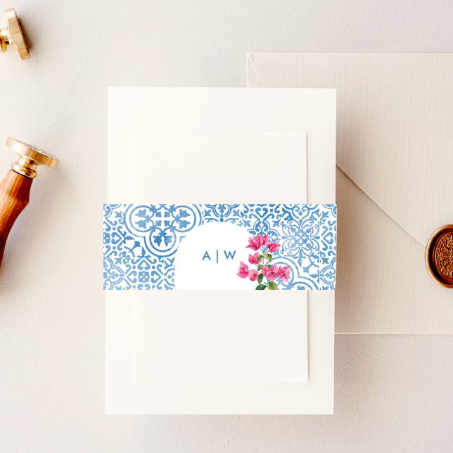 Bandeau De Faire-part Mediterranean tile pattern (Créateur téléchargé)