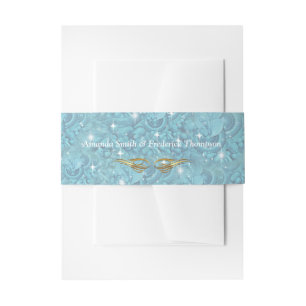 Bandeau De Faire-part Mélange de Motif Silky Bleu avec étincelles Blanch