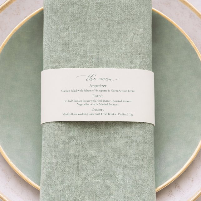Bandeau De Faire-part Menu de mariage vert sauge (Créateur téléchargé)