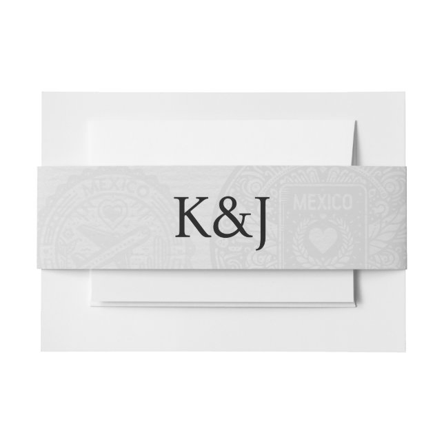 Bandeau De Faire-part Mexique Passport Invitation Bande Belly (Devant Example)