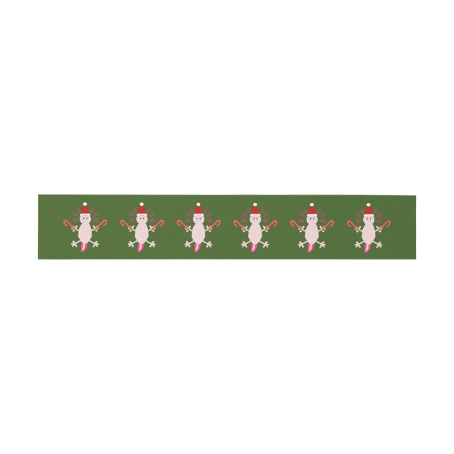 Bandeau De Faire-part Mignons Axolotl de Noël (Plat)