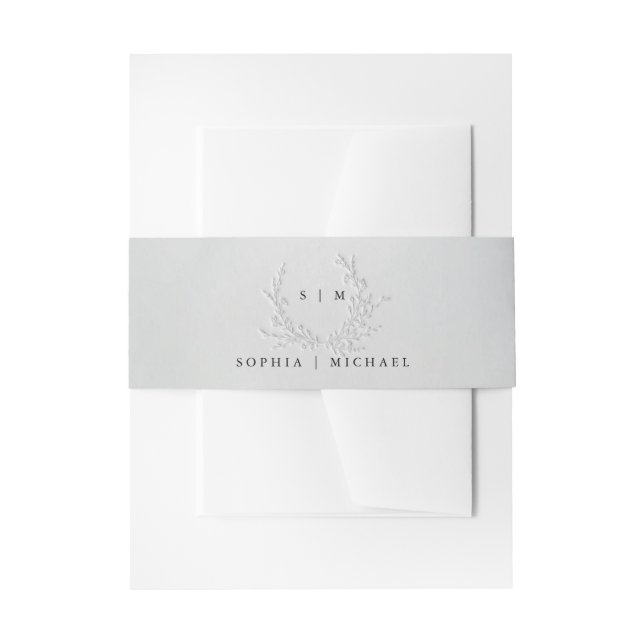 Bandeau De Faire-part Minimal Faux Blind Deboss Cotton Wedding  (Devant example)