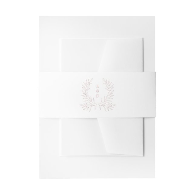 Bandeau De Faire-part Minimal Laurel Mariage officiel K310 Invitation Be (Devant example)