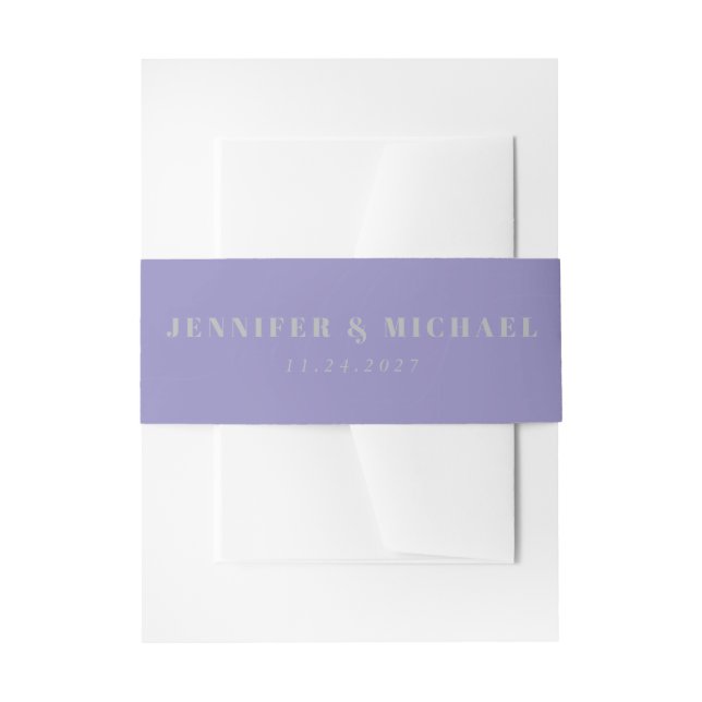 Bandeau De Faire-part Minimal Lavender Silver the wedding of monogram (Devant example)