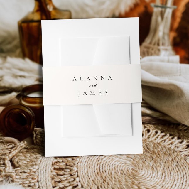 Bandeau De Faire-part Minimal Modern Black Serif Wedding Invitation (Créateur téléchargé)