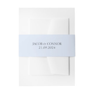 Bandeau De Faire-part Minimalist Blue Invitation Belly Band