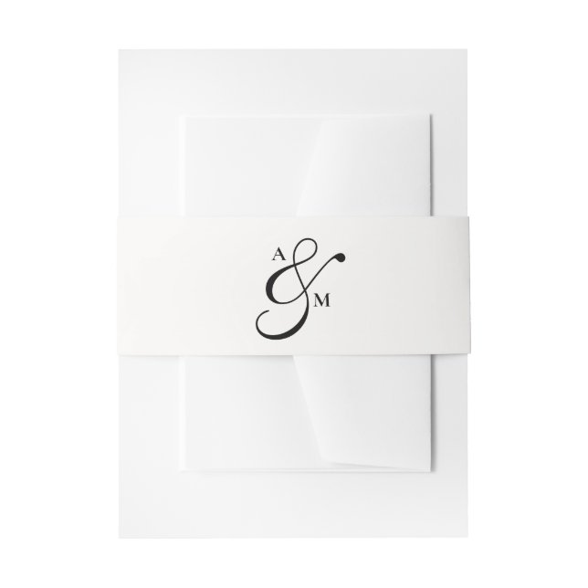 Bandeau De Faire-part Minimalist Monogram Script Ampersand (Devant example)