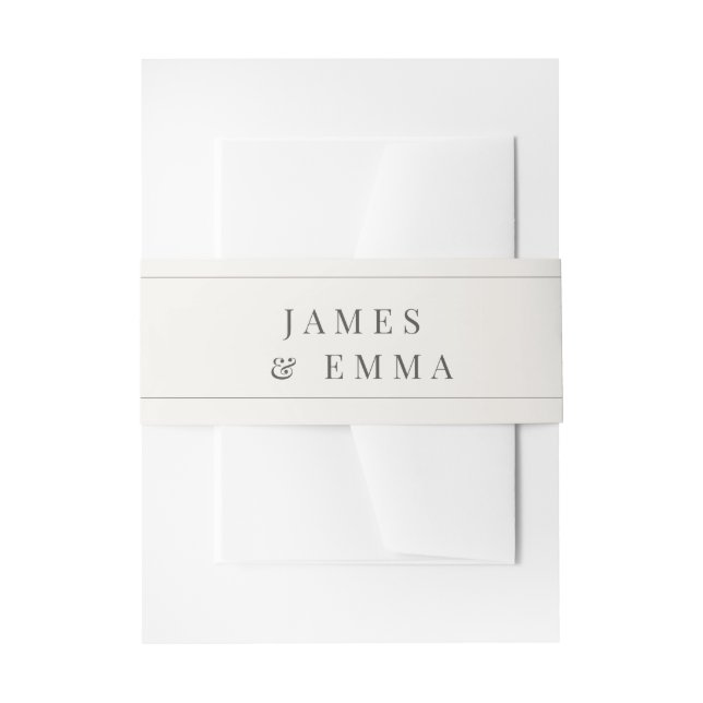 Bandeau De Faire-part Minimalist Wedding | Warm White (Devant example)