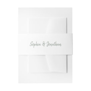 Bandeau De Faire-part Minimaliste moderne   Mariage blanc et vert Sage