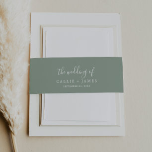 Bandeau De Faire-part Minimaliste moderne Sage vert Invitation Bande de
