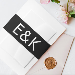 Bandeau De Faire-part Minimaliste Ultra Moderne Gras Grand Mariage Monog