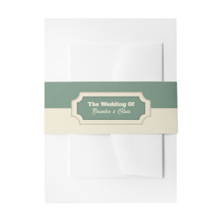 Bandeau De Faire-part Minimaliste Vert Sauge et Crème Formel