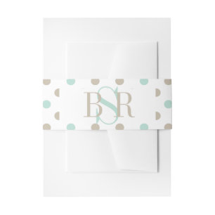 Bandeau De Faire-part MINT BISQUE POINTS STRIPES Belly Band