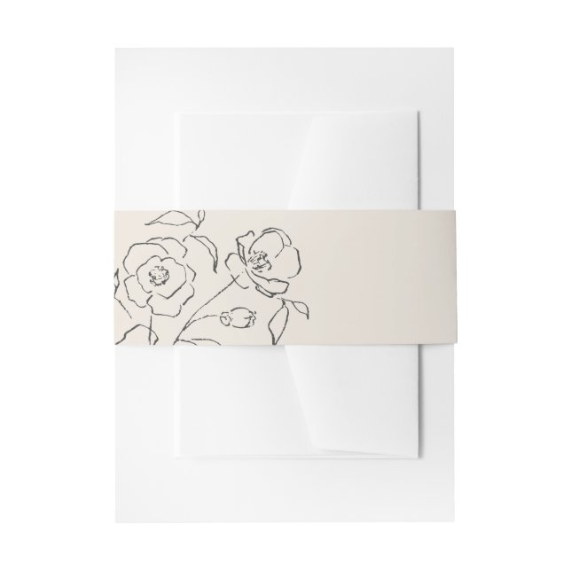 Bandeau De Faire-part Minuscule Neutre Delicale Art Mariage Floral (Devant example)