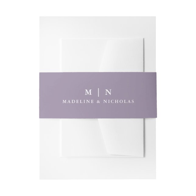 Bandeau De Faire-part Misty Mountain Forest Lavender Purple Mariage (Devant example)