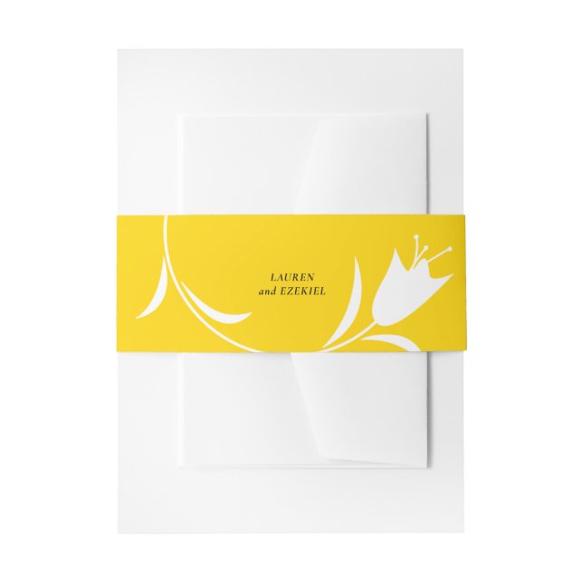 BANDEAU DE FAIRE-PART MOD JAUNE MARIAGE TULIP (Devant example)