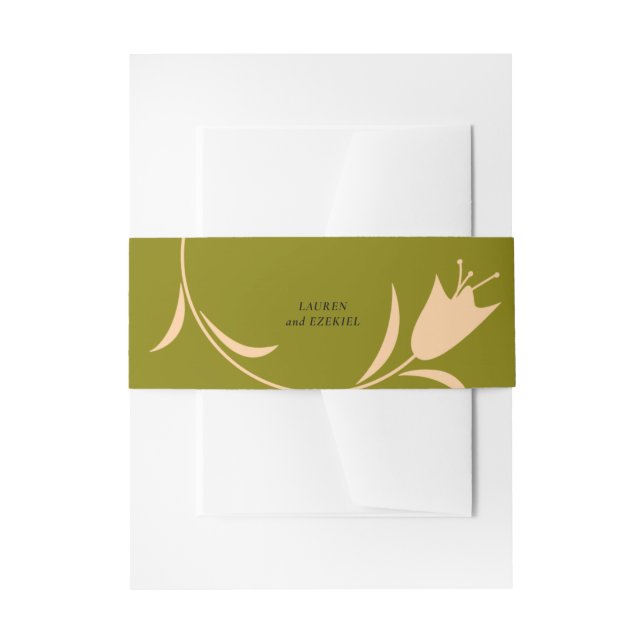 BANDEAU DE FAIRE-PART MOD PEACH & OLIVE TULIP MARIAGE (Devant example)
