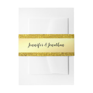 Bandeau De Faire-part Modèle Moderne de Script Calligraphié en Doré Pail