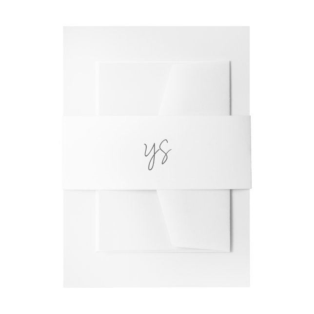 Bandeau De Faire-part Modern Black and White Monogram Chic Wedding (Devant example)
