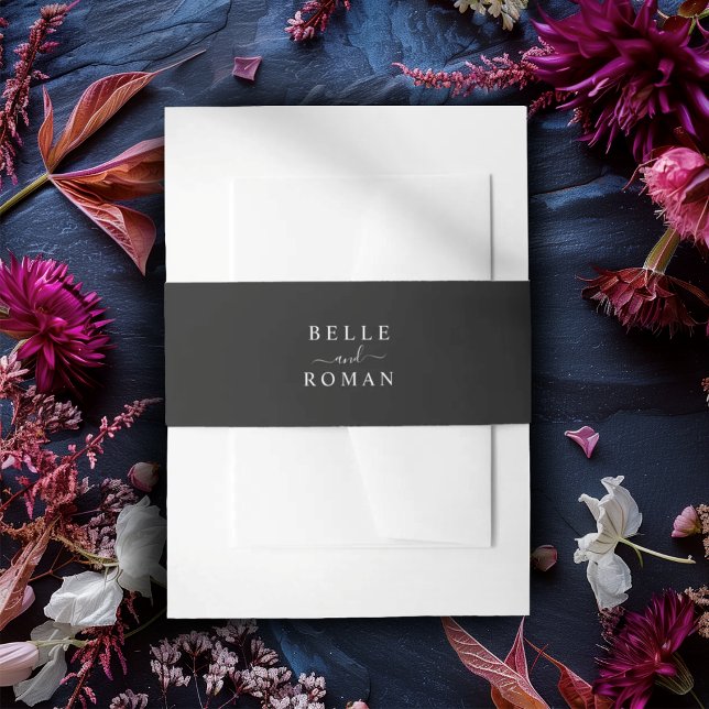 Bandeau De Faire-part Modern Black & White Calligraphy Wedding (Créateur téléchargé)