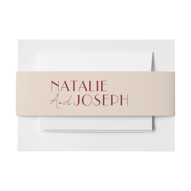 Bandeau De Faire-part Modern Deep Red Unique Fancy Wedding (Devant Example)