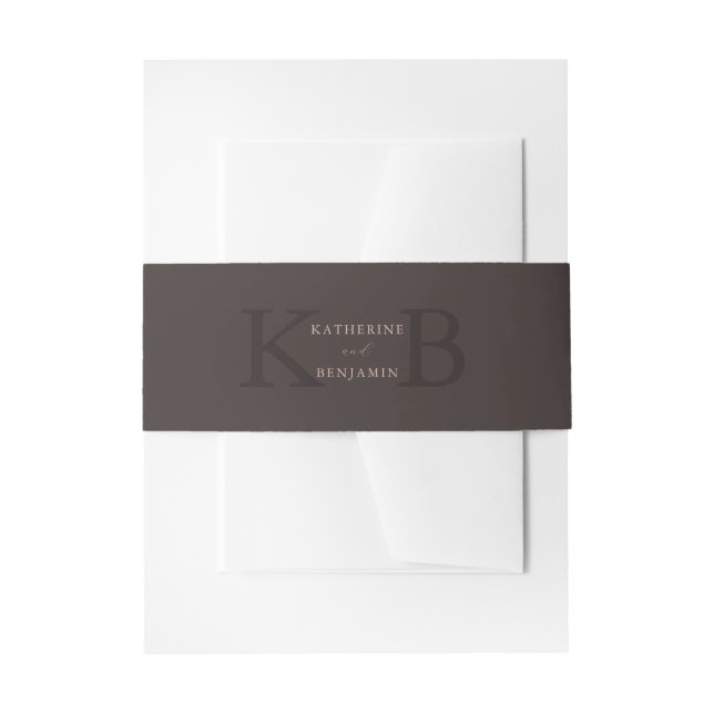 Bandeau De Faire-part Modern Minimalist Brown Monogram Wedding (Devant example)