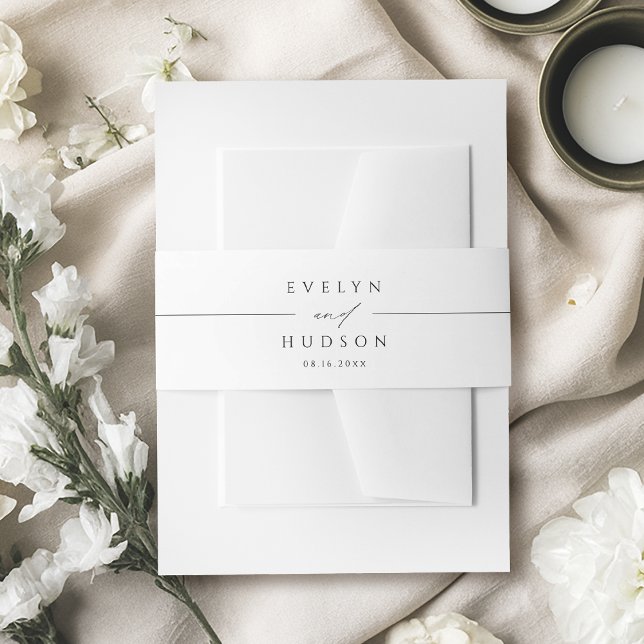 Bandeau De Faire-part Modern Script Minimalist Typography Wedding (Modern Script Minimalist Typography Wedding Invitation Belly Band)