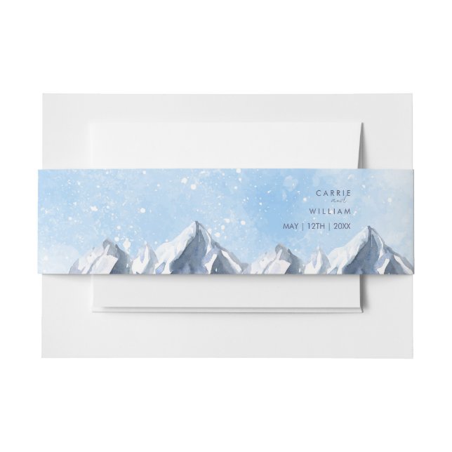 Bandeau De Faire-part Modern Winter Mountain Pattern Wedding (Devant Example)