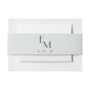 Bandeau De Faire-part Moderne Aquarelle Abstraite de Mousse Vert Sauge