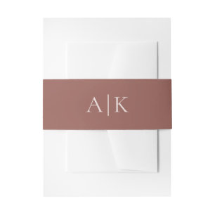 Bandeau De Faire-part Moderne Blush Brown Monogramme Earth Tone Mariage