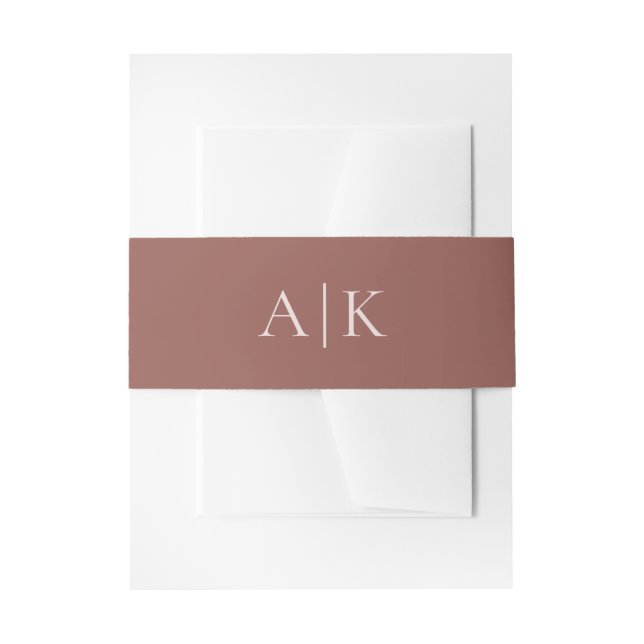 Bandeau De Faire-part Moderne Blush Brown Monogramme Earth Tone Mariage (Devant example)