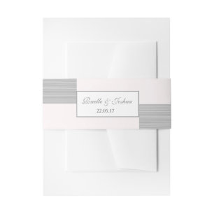 Bandeau De Faire-part Moderne chic rose clair blanc rayures gris mariage